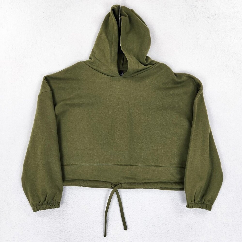 TriDri Sweater Womens Small Green Hoodie Cropped Pullover Quick Dry Athletic NEW